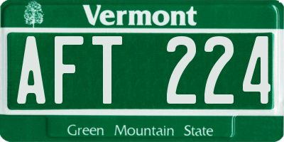 VT license plate AFT224