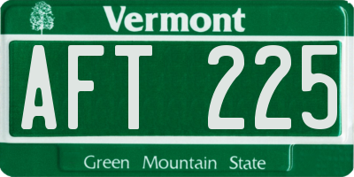 VT license plate AFT225