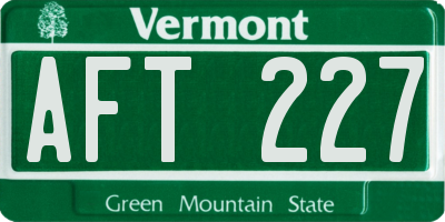 VT license plate AFT227