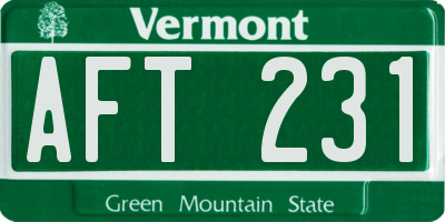 VT license plate AFT231