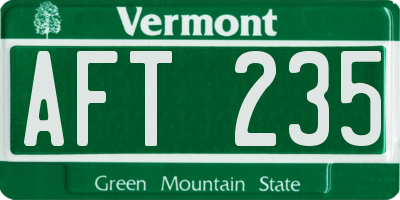 VT license plate AFT235