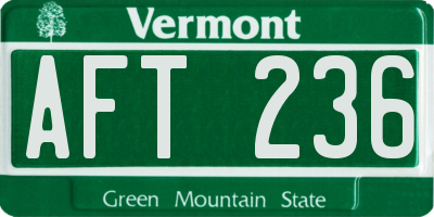 VT license plate AFT236