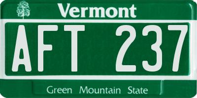VT license plate AFT237