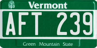 VT license plate AFT239
