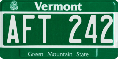 VT license plate AFT242