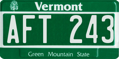 VT license plate AFT243