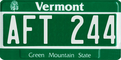 VT license plate AFT244