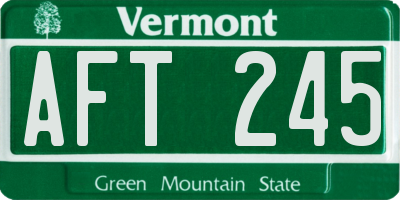 VT license plate AFT245