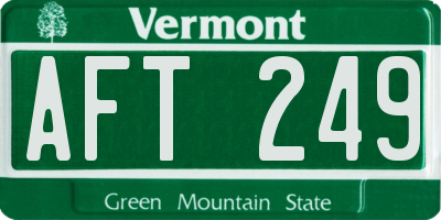 VT license plate AFT249