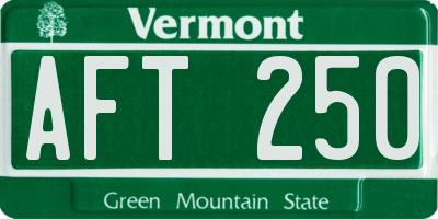 VT license plate AFT250