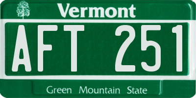 VT license plate AFT251