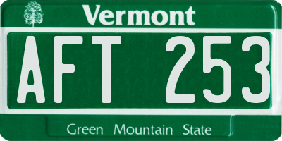 VT license plate AFT253