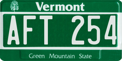 VT license plate AFT254
