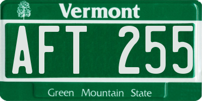 VT license plate AFT255