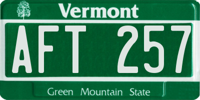 VT license plate AFT257