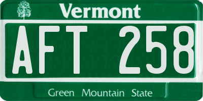 VT license plate AFT258