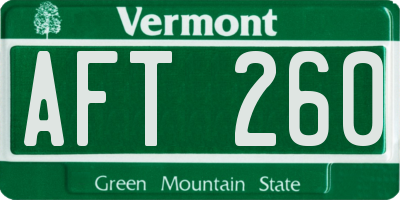 VT license plate AFT260