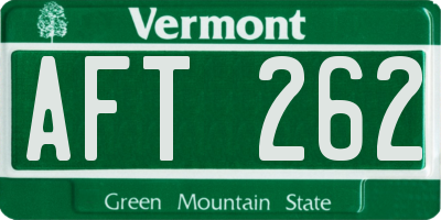VT license plate AFT262