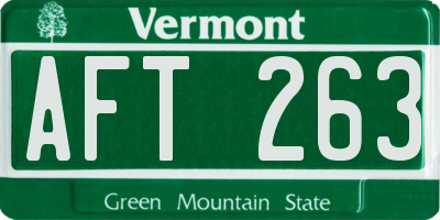 VT license plate AFT263