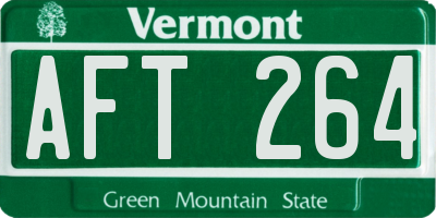 VT license plate AFT264
