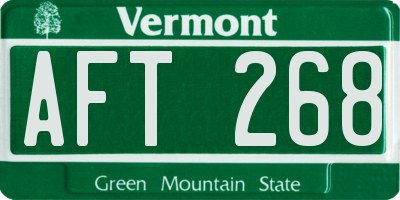 VT license plate AFT268