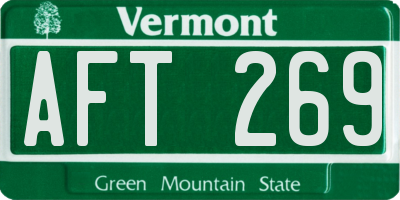 VT license plate AFT269