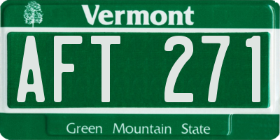 VT license plate AFT271