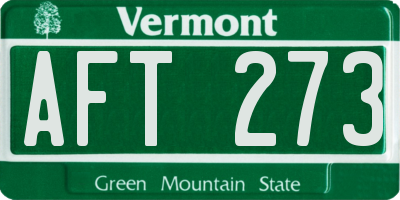 VT license plate AFT273