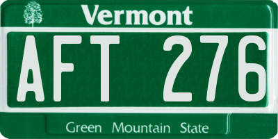 VT license plate AFT276
