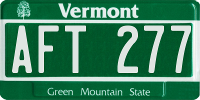 VT license plate AFT277