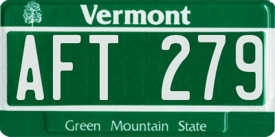 VT license plate AFT279
