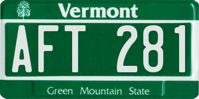 VT license plate AFT281