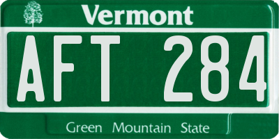 VT license plate AFT284