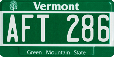 VT license plate AFT286