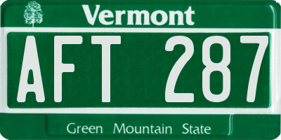 VT license plate AFT287