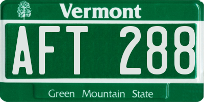 VT license plate AFT288