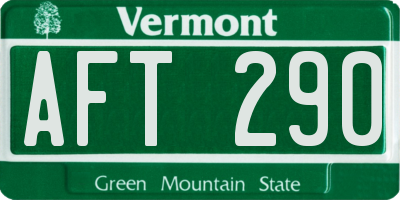 VT license plate AFT290
