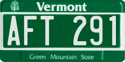 VT license plate AFT291