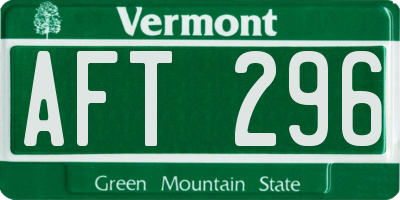 VT license plate AFT296