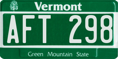 VT license plate AFT298