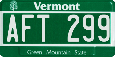 VT license plate AFT299