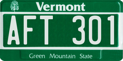 VT license plate AFT301
