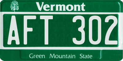 VT license plate AFT302
