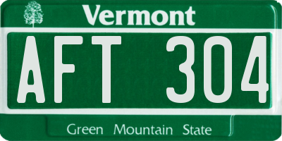 VT license plate AFT304