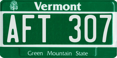 VT license plate AFT307