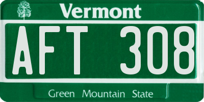 VT license plate AFT308