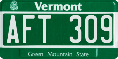 VT license plate AFT309