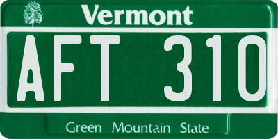 VT license plate AFT310