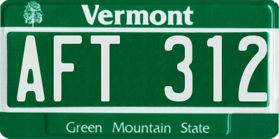 VT license plate AFT312
