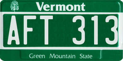VT license plate AFT313